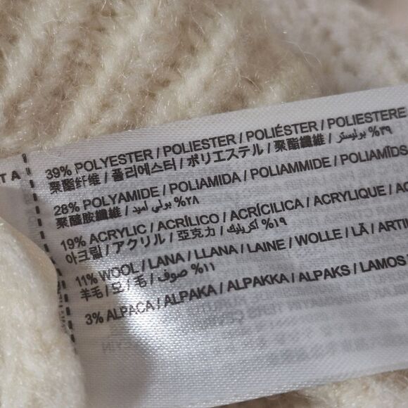 MNG Womens Cream Sweater Dress Alpaca Wool Blend Oversized Chunky Warm Medium - Picture 7 of 9